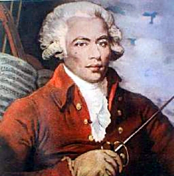 Chevalier de Saint-George, Komponist und Fechtmeister, auf einem zeitgenössischen Gemälde...